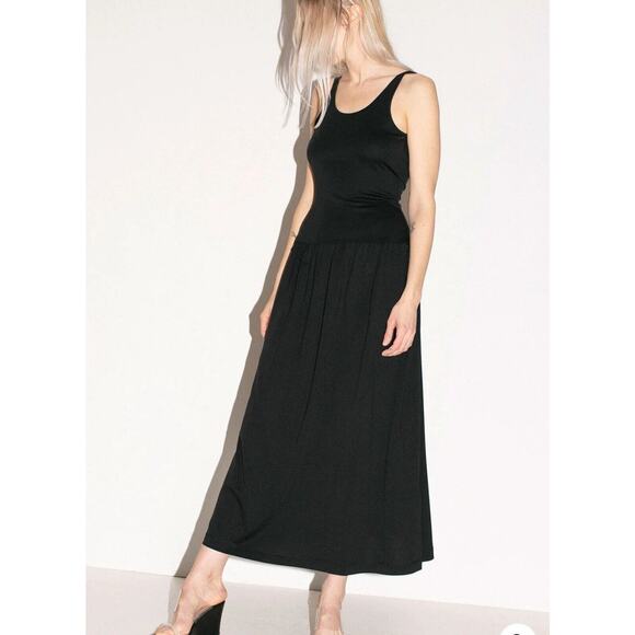 NWT RODEBJER Black GENUA TANK DRESS Drop Waist Pleated Skirt Size Large NEW - Picture 16 of 16